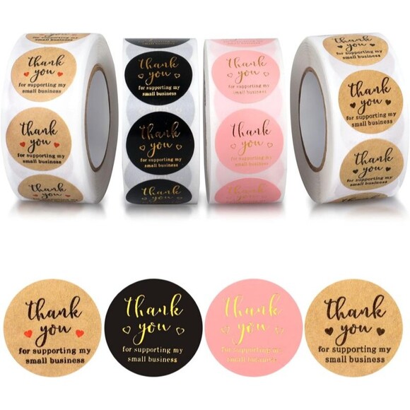 2000Pcs 1inch Thank You Stickers 3-Color Thank You Stickers Small Business‎ NEW - Picture 1 of 8